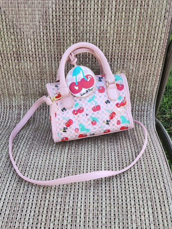 Luv Betsey Handbags - Betsey Johnson  LUV BETSEY Pink Clear Cherry Crossbody bag With Cherry HANGTAG